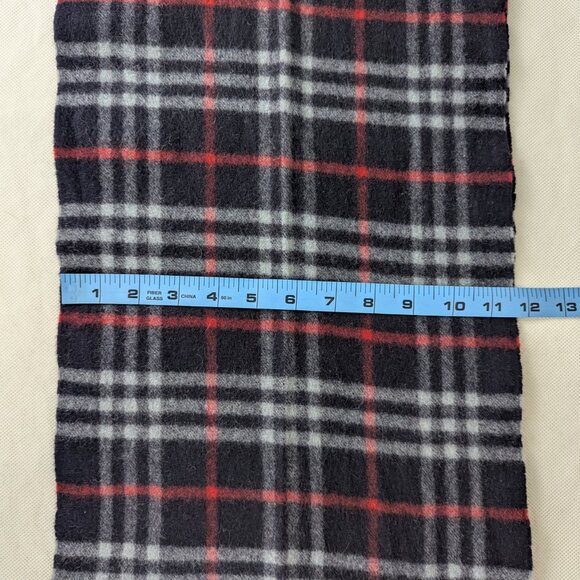 BurberryBlue Scarf  – Unisex Cashmere Check – Used – Soft Luxury Winter Wrap - Picture 7 of 7